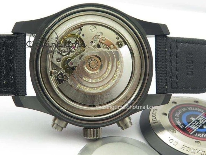 MIROTIME 0218 EasyCare Pilot Chrono IW388001 Real Ceramic ZF 1:1 Best Edition On Black Nylon Strap A 7279